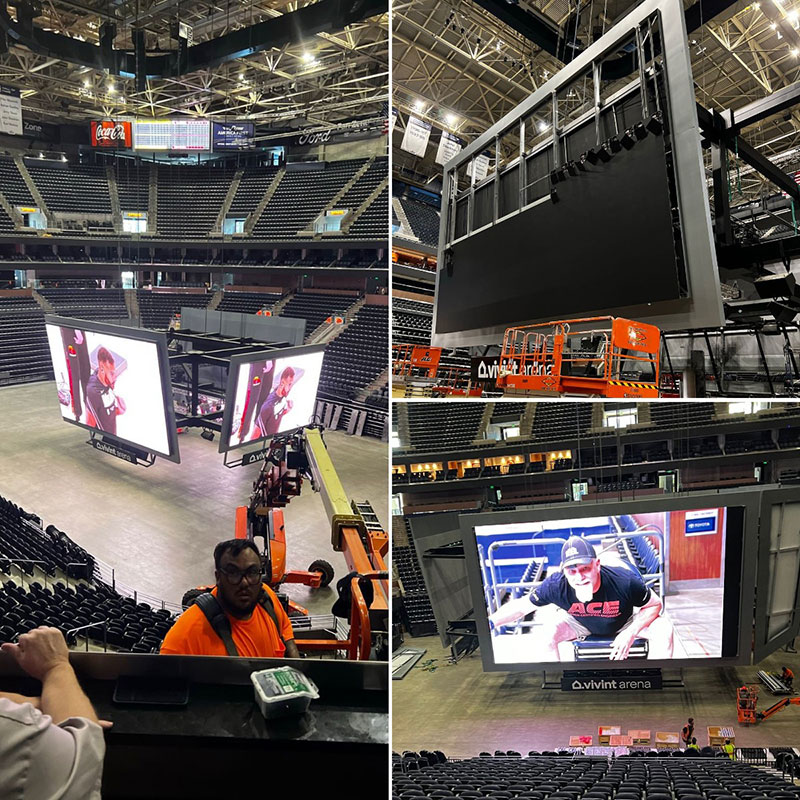 猶他爵士隊主場館-艾比森N Plus系列LED顯示屏安裝圖
